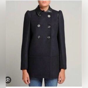 Women's Mane  Black Double-Breasted Coat